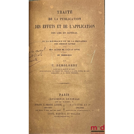 COURS DE CODE NAPOLÉON, 3e et 4e éd.