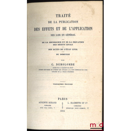 COURS DE CODE NAPOLÉON, 2e et 3e éd.