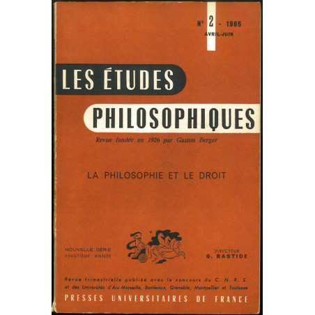 LA PHILOSOPHIE ET LE DROIT, Nouvelle série, 20e année, n° 2/1965