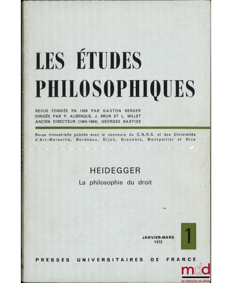 HEIDEGGER, La philosophie...