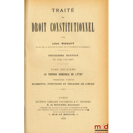 TRAITÉ DE DROIT CONSTITUTIONNEL, 3e éd.