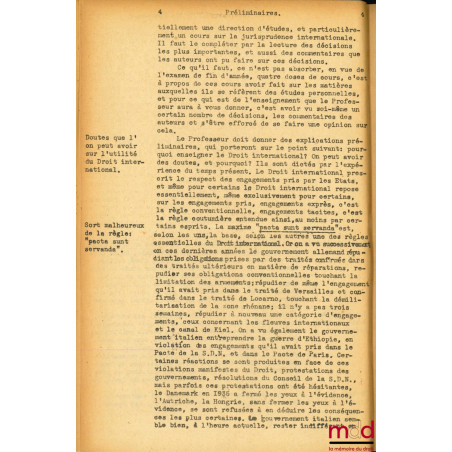 LE DROIT DES GENS DANS LA JURISPRUDENCE INTERNATIONALE, RÉPÉTIONS ÉCRITES DE DROIT INTERNATIONAL PUBLIC 1936-1937, Diplôme d’...