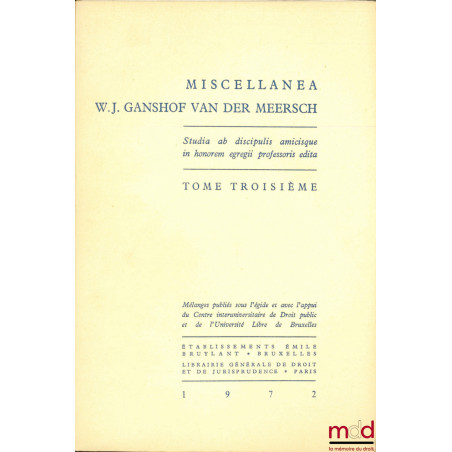 MISCELLANEA WALTER JEAN VAN DER MEERSCH