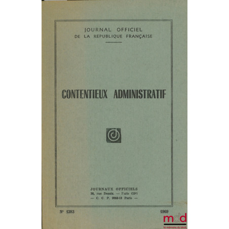 CONTENTIEUX ADMINISTRATIF, J.O. n° 1283