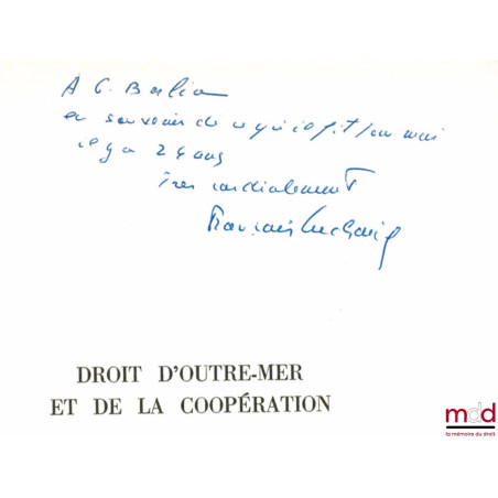 DROIT D’OUTRE-MER ET DE LA COOPÉRATION, 2e éd. refondue, coll. Thémis