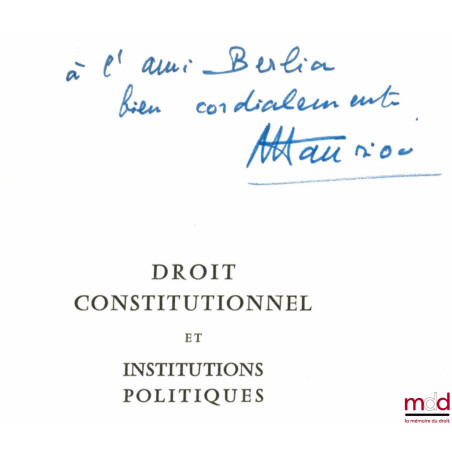 DROIT CONSTITUTIONNEL ET INSTITUTIONS POLITIQUES