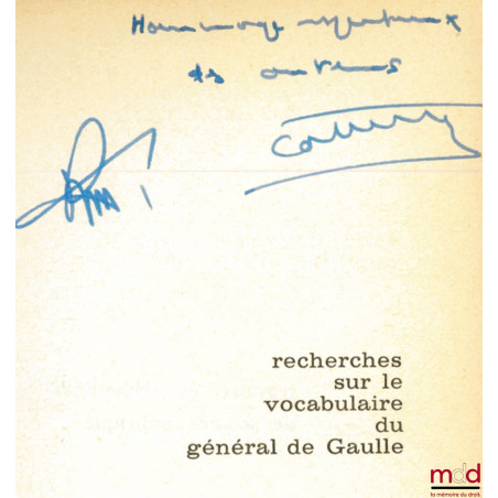 RECHERCHES SUR LE VOCABULAIRE DU GÉNÉRAL DE GAULLE, Analyse statistique des allocutions radiodiffusées, 1958-1965, Fondation ...