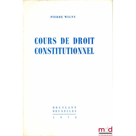 COURS DE DROIT CONSTITUTIONNEL