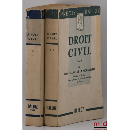 PRÉCIS DE DROIT CIVIL publié d’après le Cours élémentaire de Droit civil français d’Ambroise Colin et Henri Capitant, coll. P...