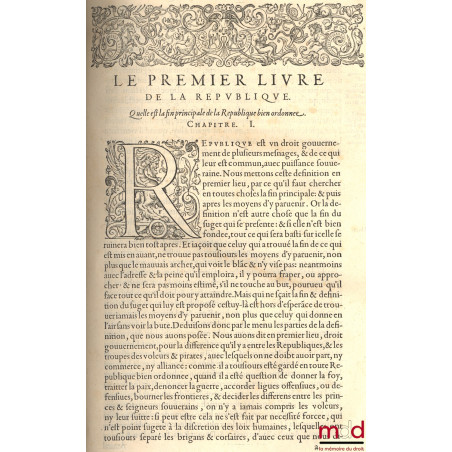 LES SIX LIVRES DE LA RÉPUBLIQUE, 3e éd. revue, corrigée & augmentée de nouveau