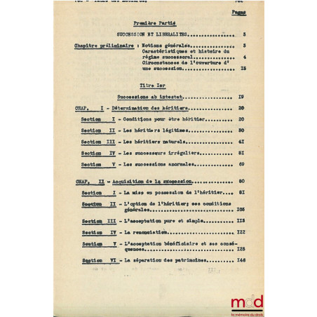 COURS DE DROIT CIVIL, Licence 3ème année, 1945-1946