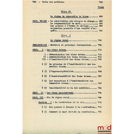 COURS DE DROIT CIVIL, Licence 3e année, 1945-1946