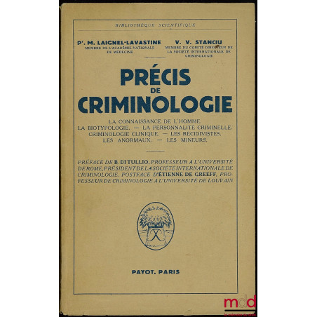 PRÉCIS DE CRIMINOLOGIE, Bibl. scientifique