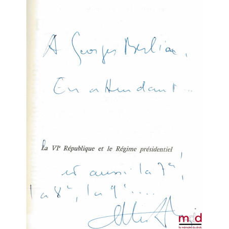 LA VIe RÉPUBLIQUE ET LE RÉGIME PRÉSIDENTIEL, coll. Les idées et la vie