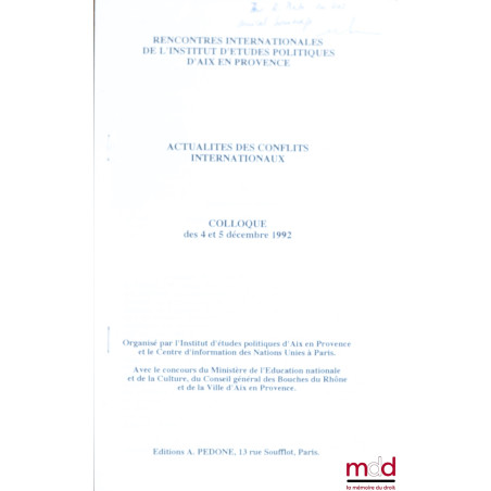 LA DIVERSIFICATION DES PROCÉDURES DE RÈGLEMENT DES DIFFÉRENDS, extrait du colloque des Rencontres internationales de l’I.E.P....