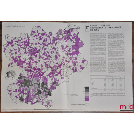 CARTES :ÉGLISES PROTESTANTES ET COMMUNAUTÉS ÉVANGÉLIQUES EN 1974 ;RÉPARTITION DES PROTESTANTS « RÉFORMÉS » EN 1965