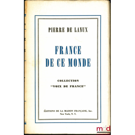 FRANCE DE CE MONDE, coll. "Voix de France"