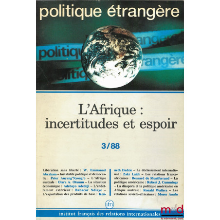 LE TRAITÉ DE WASHINGTON, Politique étrangère, revue trimestrielle publiée par l’Institut français des relations international...