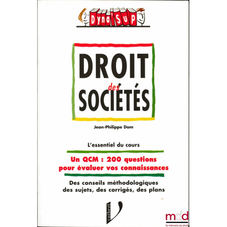 DROIT DES SOCIÉTÉS, Série “Droit” dirigée par Sophie Collinet