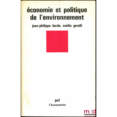 ÉCONOMIE ET POLITIQUE DE L’ENVIRONNEMENT