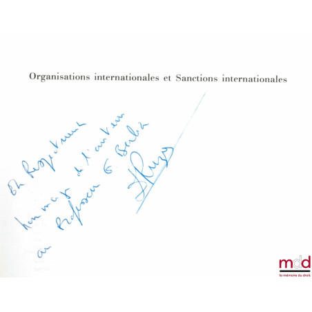 ORGANISATIONS INTERNATIONALES ET SANCTIONS INTERNATIONALES, coll. U, série Relations et institutions internationales