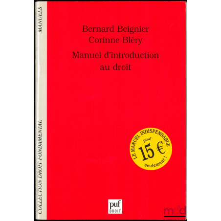 MANUEL D’INTRODUCTION AU DROIT, coll. Droit fondamental / Manuels