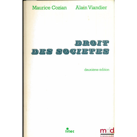 DROIT DES SOCIÉTÉS, 2e éd.
