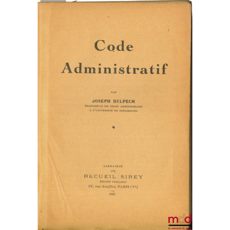 CODE ADMINISTRATIF