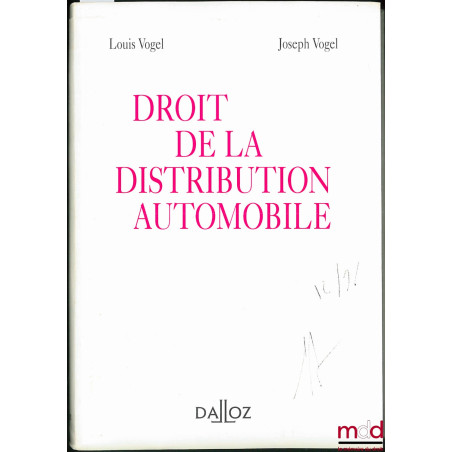 DROIT DE LA DISTRIBUTION AUTOMOBILE