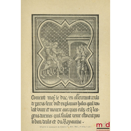 ÉTIENNE MARCEL, 5ème éd., illustrations de F. Massé d’après les manuscrits de la Bibliothèque Nationale, coll. Picard, Bibl. ...
