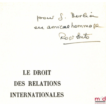 LE DROIT DES RELATIONS INTERNATIONALES, Bibl. Économique et Politique