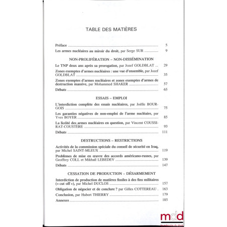 LE DROIT INTERNATIONAL DES ARMES NUCLÉAIRES, Journées d’études de la Société Française pour le Droit International sous la di...