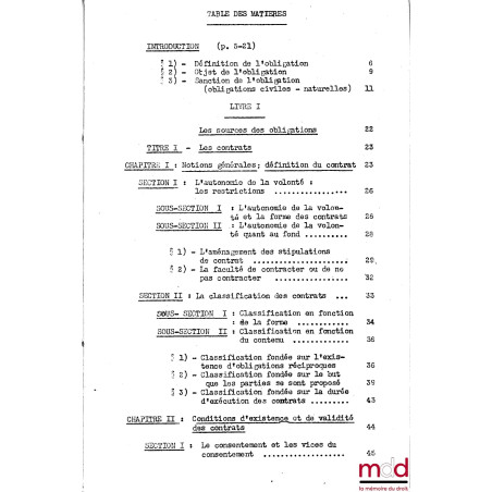 COURS DE DROIT CIVIL, Capacité 2ème année, 1953-1954