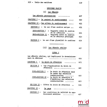 COURS DE DROIT CIVIL, Capacité 2e année, 1953-1954