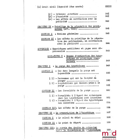 COURS DE DROIT CIVIL, Capacité 2ème année, 1953-1954