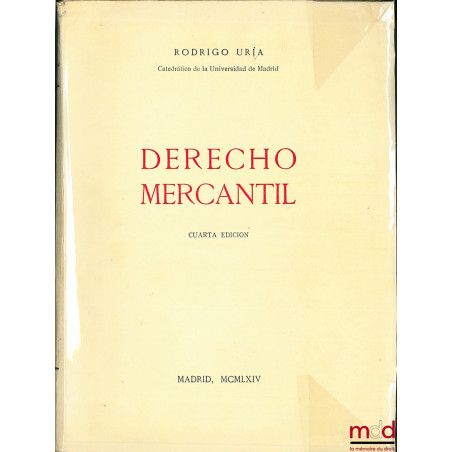 DERECHO MERCANTIL, 4e éd.