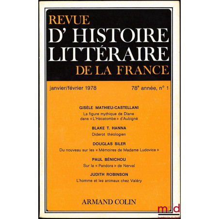 REVUE D’HISTOIRE LITTÉRAIRE DE LA FRANCE, 1977 : n° 5 et 6 ; 1978 : n° 1, 2, 4