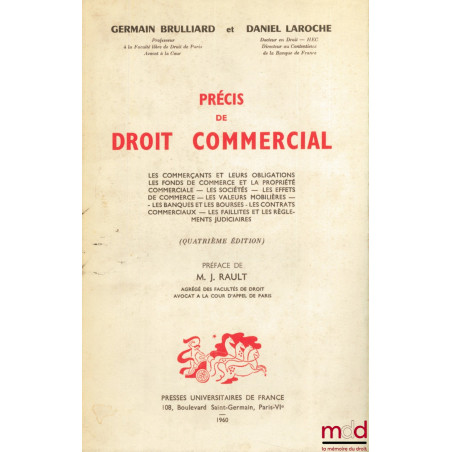 PRÉCIS DE DROIT COMMERCIAL, 4e éd.