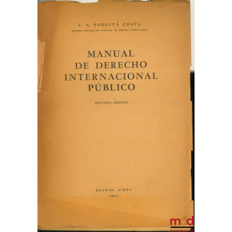 MANUAL DE DERECHO INTERNACIONAL PUBLICO, 2ème éd.
