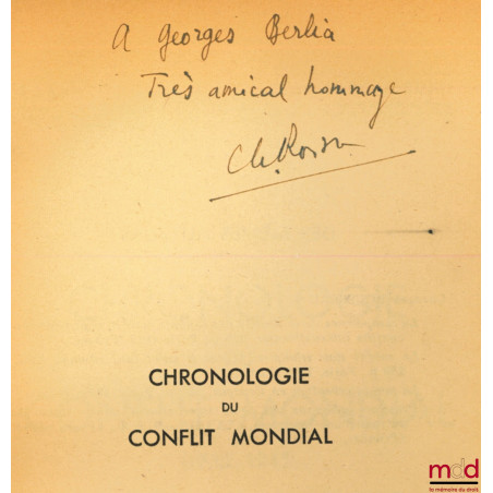 CHRONOLOGIE DU CONFLIT MONDIAL (1935 - 1945)