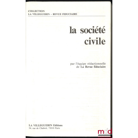 LES SOCIÉTÉS CIVILES, coll. La Villeguérin - La Revue fiduciaire