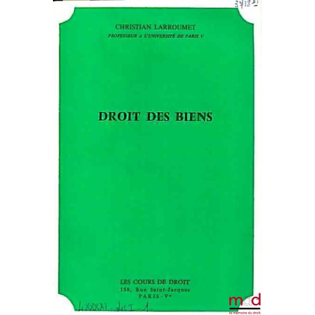 DROIT DES BIENS, année 1979