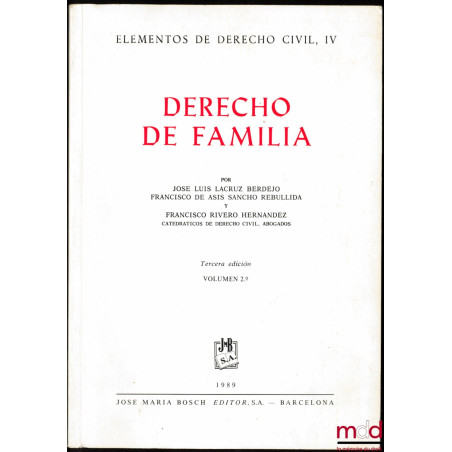 DERCHO DE FAMILIA, t. 2, 3ème éd.