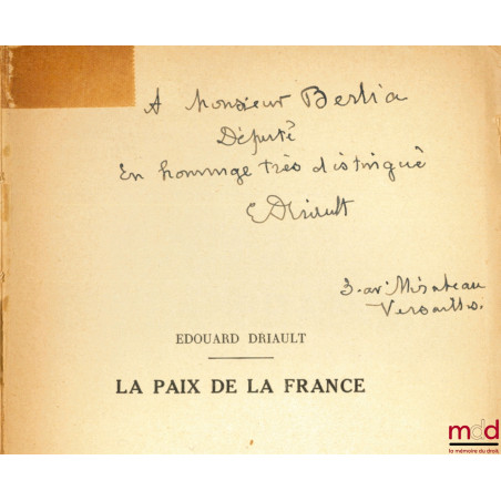 LA PAIX DE LA FRANCE, La politique internationale de l’après-guerre 1918-1935