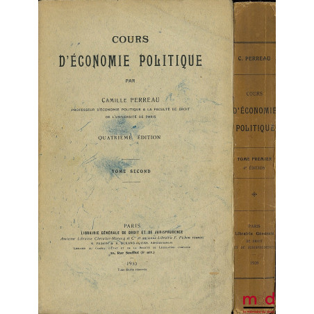 COURS D’ÉCONOMIE POLITIQUE, 4e éd.