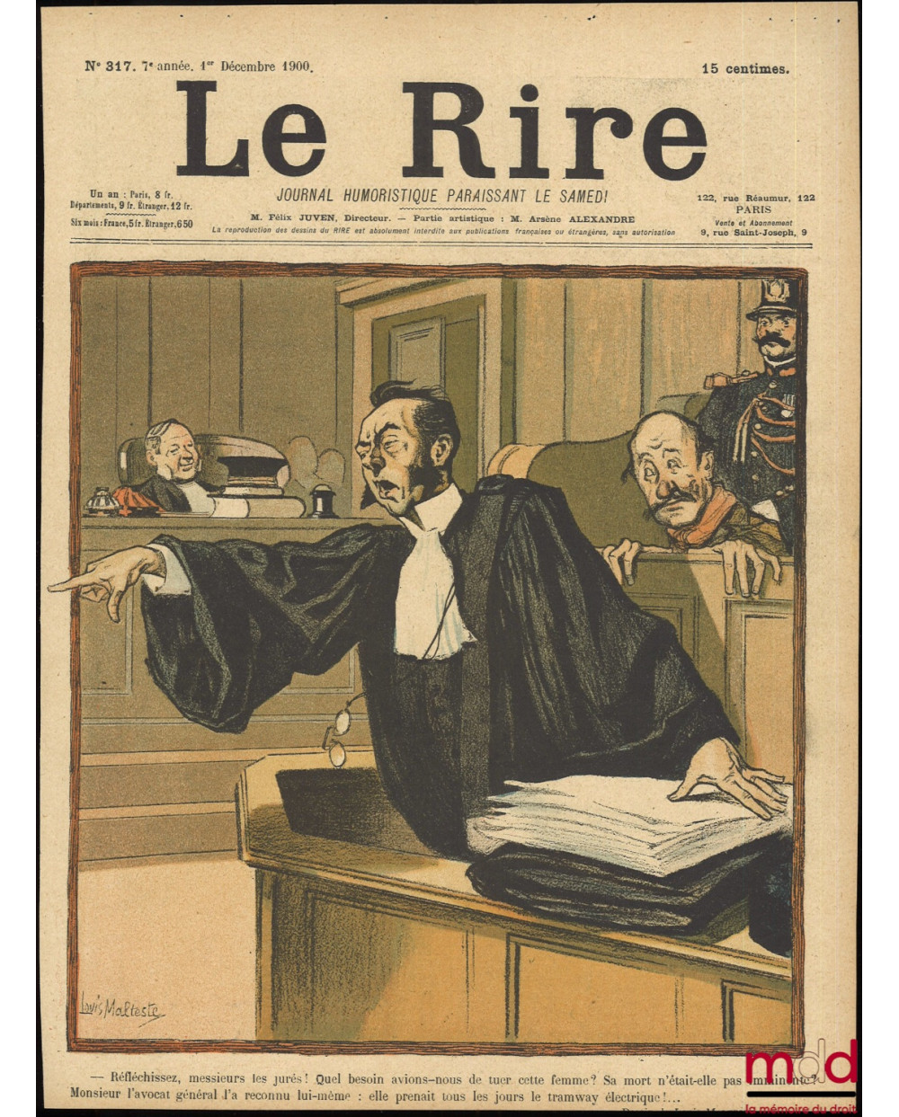 Caricature de L. Malteste reproduite dans le magasine Le Rire [Journal humoristique paraissant le samedi] avec la légende sui...