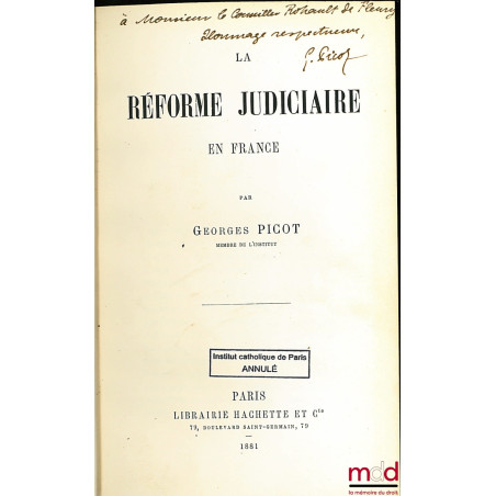 LA RÉFORME JUDICIAIRE EN FRANCE