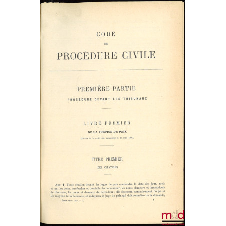 CODE DE PROCÉDURE CIVILE annoté par Albert TISSIER, Alcide DARRAS et LOUICHE-DESFONTAINES, avec la collaboration des Rédacteu...