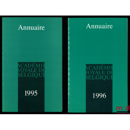 ACADÉMIE ROYALE DE BELGIQUE, ANNUAIRES POUR 1993 à 1999