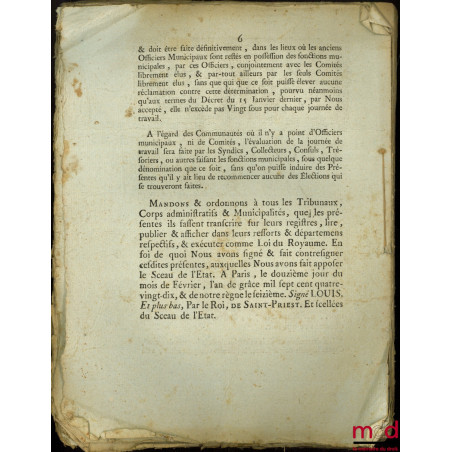 Lettres Patentes du Roi, Sur un Décret de l’Assemblée Nationale, pour la Constitution des Assemblées primaires & des Assemblé...